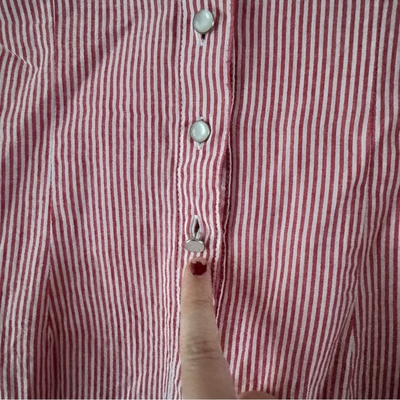 Cotton Button Poplin Collared Top Jewel Stud Gem Mixed Embellish Roll Tab Small - Picture 10 of 13